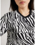 ADIDAS ORIGINALS Tricou 'Allover Zebra Animal Print Essentials' negru / alb - Pled.ro