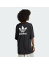 ADIDAS ORIGINALS Tricou supradimensional 'Trefoil' negru / alb - Pled.ro