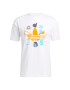 ADIDAS ORIGINALS Tricou 'Trefoil' albastru deschis / gri metalic / portocaliu / alb - Pled.ro