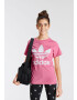 ADIDAS ORIGINALS Tricou 'Trefoil' roz deschis / alb - Pled.ro