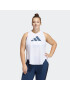 ADIDAS PERFORMANCE Sport top bleumarin / alb - Pled.ro