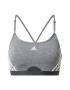 ADIDAS SPORTSWEAR Sutien sport 'Aeroreact Light-Support 3-Stripes' gri / negru / alb - Pled.ro