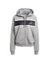 ADIDAS SPORTSWEAR Bluză cu fermoar sport 'Essentials Pinstripe Block Fleece Loose Fit' gri amestecat / negru / alb - Pled.ro