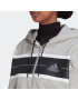 ADIDAS SPORTSWEAR Bluză cu fermoar sport 'Essentials Pinstripe Block Fleece Loose Fit' gri amestecat / negru / alb - Pled.ro