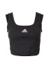 ADIDAS SPORTSWEAR Sport top 'Dance 3-Stripes Ribbed Fitted With Detachable Sleeves' negru / alb - Pled.ro