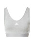 ADIDAS SPORTSWEAR Sutien sport 'Essentials 3-Stripes With Removable Pads' gri amestecat / alb - Pled.ro