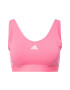 ADIDAS SPORTSWEAR Sutien sport 'Essentials 3-Stripes With Removable Pads' roz deschis / alb - Pled.ro