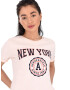 AÉROPOSTALE Tricou 'New York' bleumarin / roz / roșu - Pled.ro