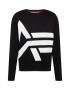 ALPHA INDUSTRIES Bluză de molton 'Side' negru / alb - Pled.ro