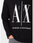 ARMANI EXCHANGE Bluză de molton negru / alb - Pled.ro