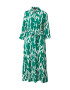 AX Paris Rochie tip bluză verde / alb - Pled.ro