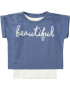 BASEFIELD Tricou albastru porumbel / alb - Pled.ro