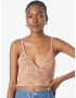 BDG Urban Outfitters Top brodat 'GIGI' galben pastel / mov liliachiu / portocaliu - Pled.ro