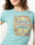 BDG Urban Outfitters Tricou 'STAY SUNNY BABY' albastru deschis / maro / galben / portocaliu - Pled.ro