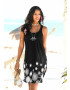 BEACH TIME Rochie de plaja negru / alb - Pled.ro