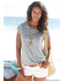 BEACH TIME Tricou gri amestecat / roz amestecat - Pled.ro