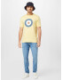 Ben Sherman Tricou 'Target' albastru porumbel / maro caramel / galben deschis / alb - Pled.ro