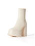 Bershka Botine alb murdar - Pled.ro