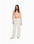 Bershka Pantaloni alb natural - Pled.ro