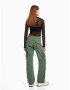 Bershka Pantaloni cu buzunare verde - Pled.ro