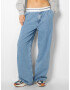 Bershka Pantaloni cu cute albastru denim - Pled.ro