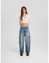 Bershka Pantaloni eleganți albastru denim - Pled.ro