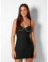 Bershka Rochie de cocktail negru - Pled.ro