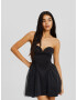 Bershka Rochie de cocktail negru / argintiu - Pled.ro