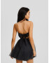 Bershka Rochie de cocktail negru / argintiu - Pled.ro