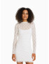 Bershka Rochie ecru - Pled.ro