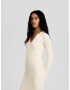 Bershka Rochie tricotat crem - Pled.ro