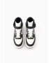 Bershka Sneaker înalt negru / alb - Pled.ro