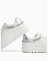 Bershka Sneaker low auriu / argintiu / alb - Pled.ro