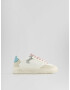 Bershka Sneaker low bej / albastru deschis / roz / alb - Pled.ro