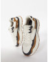 Bershka Sneaker low crem / maro caramel / gri metalic / alb - Pled.ro