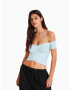 Bershka Top albastru deschis - Pled.ro