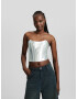 Bershka Top argintiu - Pled.ro