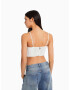 Bershka Top argintiu / alb - Pled.ro