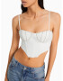 Bershka Top argintiu / alb - Pled.ro