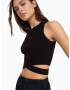 Bershka Top brodat negru - Pled.ro