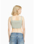 Bershka Top brodat verde pastel - Pled.ro