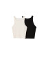 Bershka Top negru / alb - Pled.ro