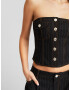 Bershka Top negru / alb - Pled.ro