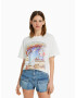 Bershka Tricou albastru deschis / lila / portocaliu / alb - Pled.ro