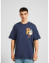 Bershka Tricou bleumarin / galben / portocaliu / alb murdar - Pled.ro