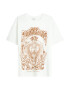 Bershka Tricou brocart / alb - Pled.ro