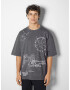 Bershka Tricou gri bazalt / alb - Pled.ro