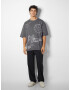 Bershka Tricou gri bazalt / alb - Pled.ro