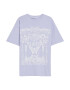 Bershka Tricou gri deschis / mov liliachiu - Pled.ro