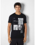 Bershka Tricou gri / negru / alb - Pled.ro